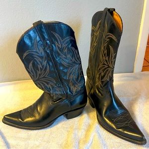 Black Imperial Cowboy Boots USA Handmade